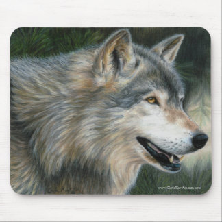 Mousepad do lobo de madeira
