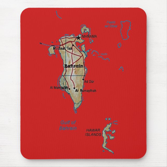 Mousepad do Mapa do Bahrein (Frente)