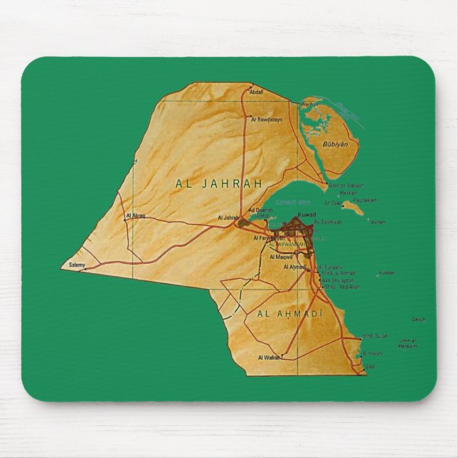 Mousepad do mapa do Kuwait (Frente)