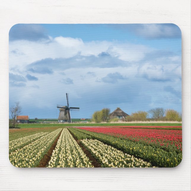 Mousepad do moinho de vento e da paisagem das (Frente)
