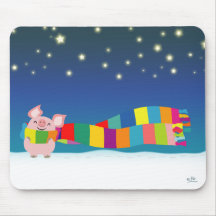 Mousepad do Natal do porco pequeno