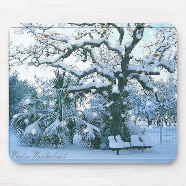 mousepad do país das maravilhas do inverno (Frente)