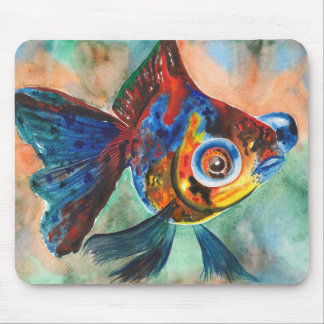 Mousepad do peixe dourado do olho do telescópio da