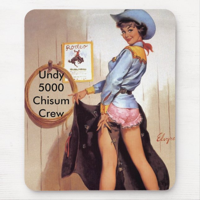 Mousepad do pinup da menina da vaca (Frente)