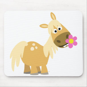 Mousepad do pônei e da flor dos desenhos animados