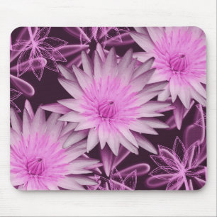 Mousepad Do preto flor cor-de-rosa lilly