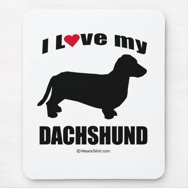 MOUSEPAD DO "RAÇA CÃO" - DACHSUND - "EU AMO MEU DACHSUND " (Frente)