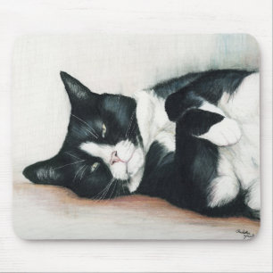 Mousepad Do "tapete do rato da arte do gato smoking"
