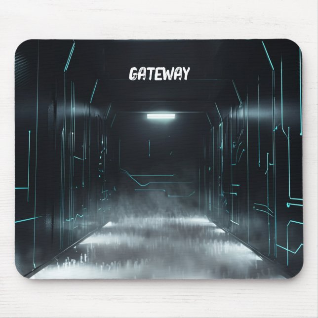 Mousepad do túnel cibernético futurístico (Frente)