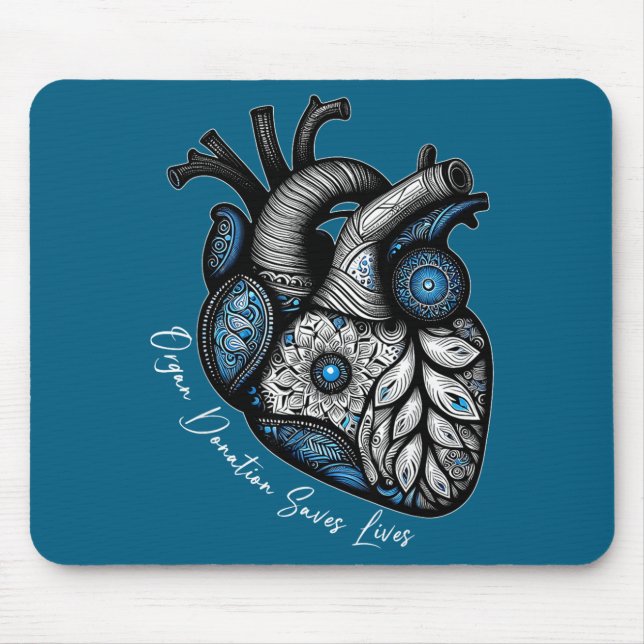 Mousepad Doação de Órgãos Salva Vidas Transplante de Coraçã (Frente)
