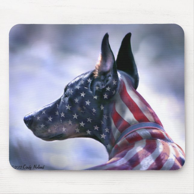 Mousepad Doberman americano do orgulho (Frente)