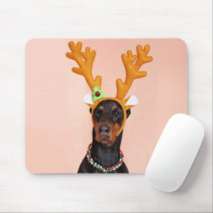 Mousepad Doberman com chifres de veado