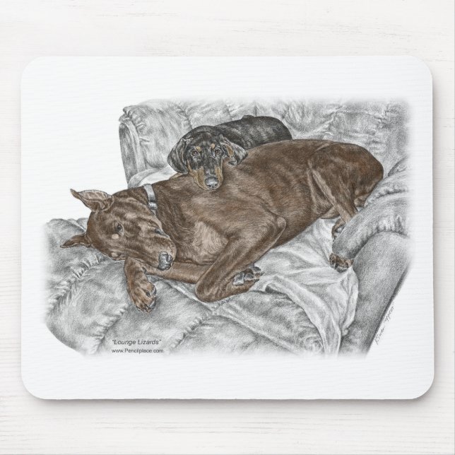 Mousepad Doberman Dog e Puppy (Frente)