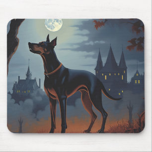 Mousepad Doberman Halloween Scary