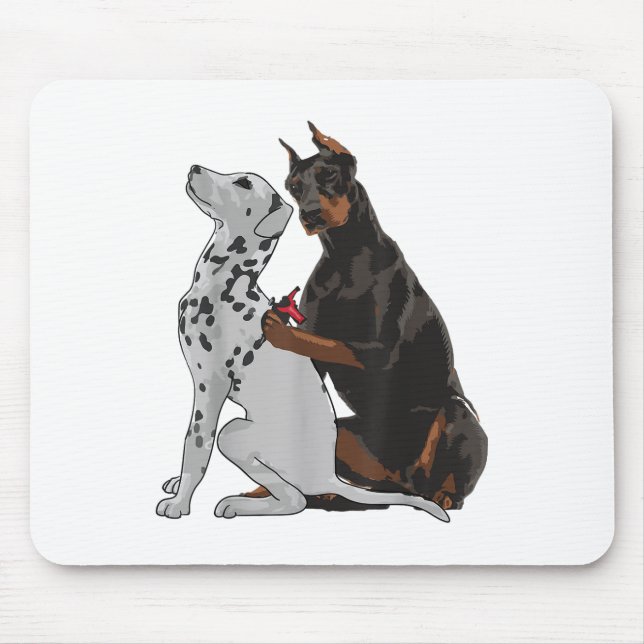 Mousepad Doberman, Moçável, Cujo Cão Dalmático Tatuando (Frente)