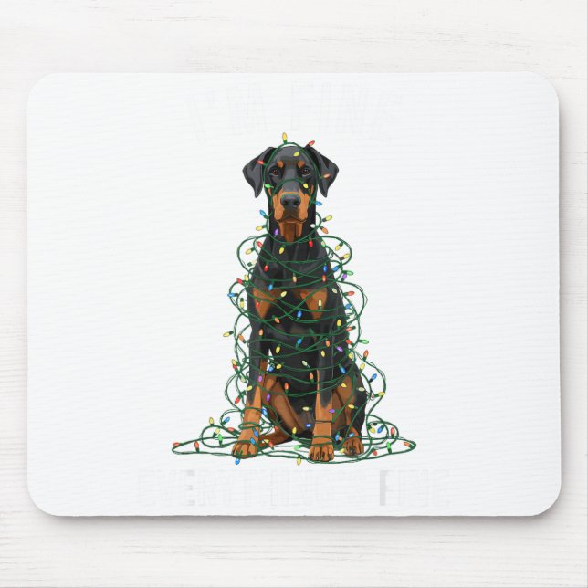 Mousepad Doberman Nscher Christmas I'm Fine Everything Is F (Frente)