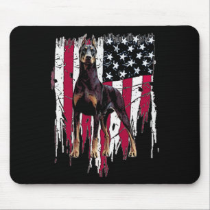 Mousepad Doberman Pinscher American Flag Usa Incrível