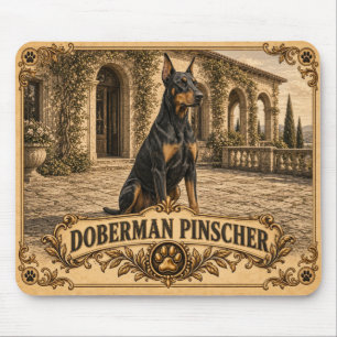Mousepad Doberman Pinscher, Cachorro de Herança Vintage