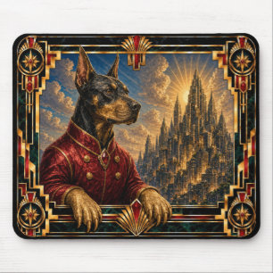 Mousepad Doberman Pinscher, Cão Art Déco
