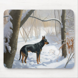 Mousepad Doberman Pinscher Deixe Nevar Natal