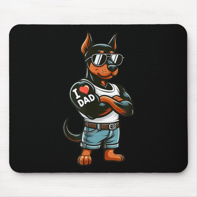 Mousepad Doberman Pinscher Eu Adoro Tatuagem De Cachorro En (Frente)