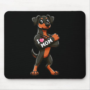 Mousepad Doberman Pinscher Eu Amo A Mãe Tatuagem De Cachorr