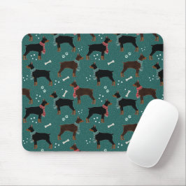 Mousepad Dobermanes vermelhos e negros em Escarpões Padrão