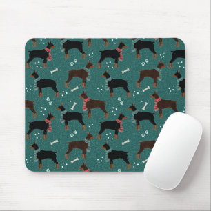 Mousepad Dobermanes vermelhos e negros em Escarpões Padrão