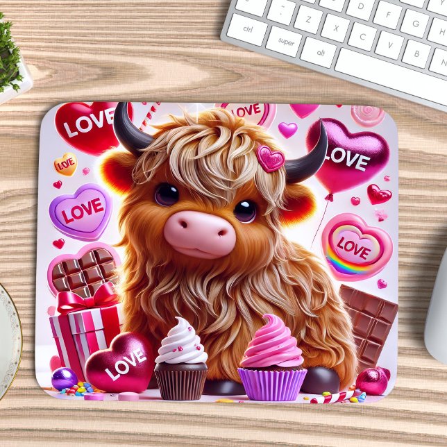 Mousepad Doce Como Namorados De Vaca Do Candy Highland (Criador carregado)