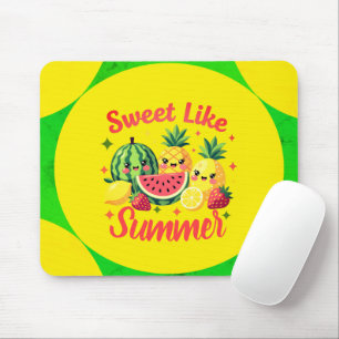 Mousepad Doce Como o Verão Frutas Kawaii Fofas