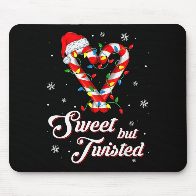 Mousepad Doce Mas Engraçado Natal Cana de Açúcar Natal  (Frente)