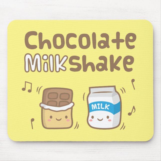Mousepad Doce Milkshake De Chocolate Fofo Para Crianças (Frente)