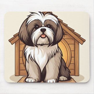 Mousepad Doce Shih Tzu Marrom e Branco