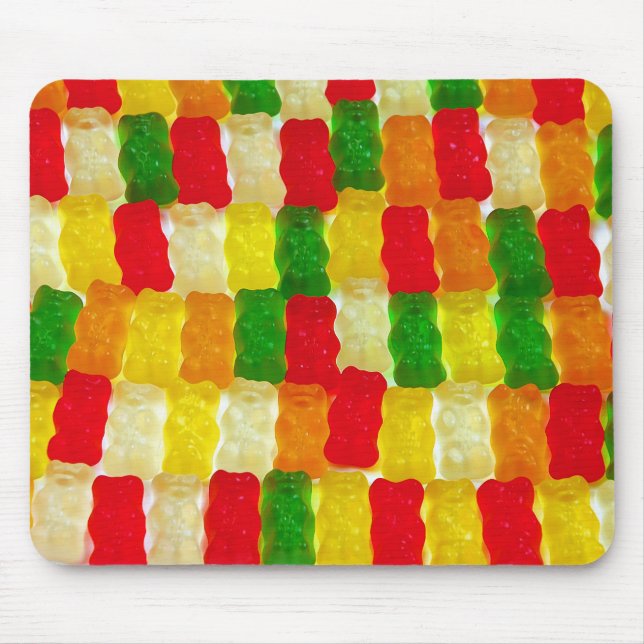 Mousepad Doces coloridos do urso do gummi (Frente)