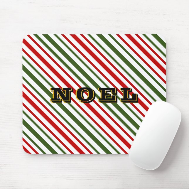 Mousepad Doces de Natal - Bandas Diagonais Noel Wood F (Com mouse)