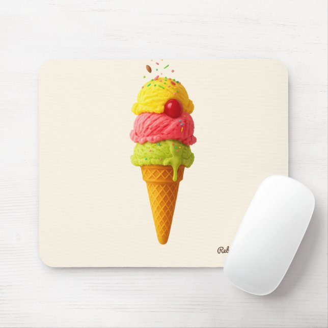 Mousepad Doces Scoops Personalizados Delight (Com mouse)
