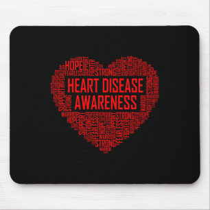 Mousepad Doença Cardíaca Sensibilização Coração Vermelho Pr