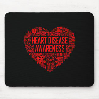 Mousepad Doença Cardíaca Sensibilização Coração Vermelho Pr