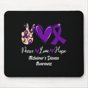 Mousepad Doença de Heimerheimer Fita Roxa Paz Amor Esperanç