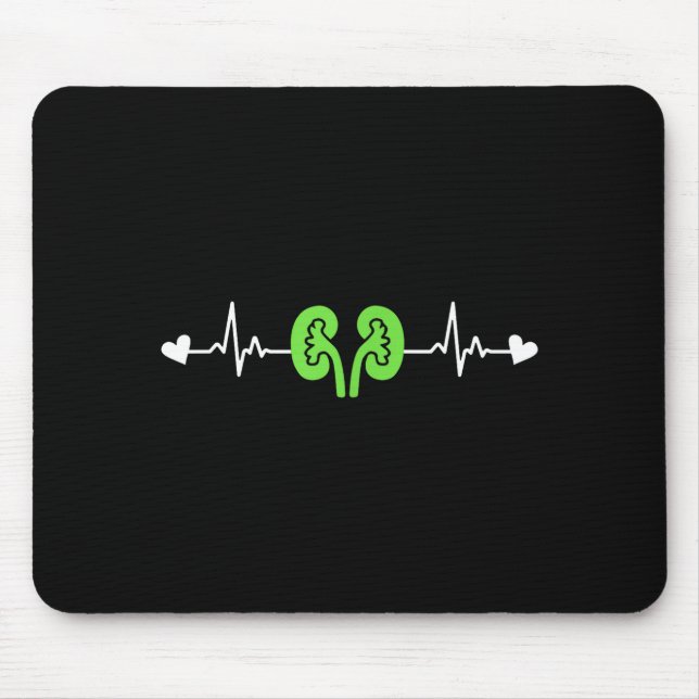 Mousepad Doença Renal Conscientização Batimento Cardíaco Tr (Frente)