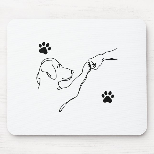 Mousepad Dog And People Punch Hand Dog Friendship Fist Bump (Frente)