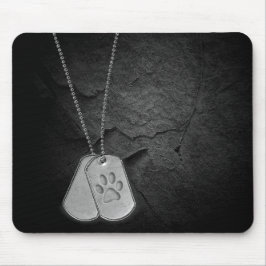 Mousepad Dog tags militares com Pawprint