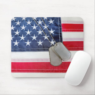 Mousepad Dog tags Militares Na Bandeira Dos EUA