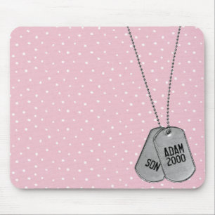 Mousepad Dog tags militares no Pad do Mouse Bolinhas