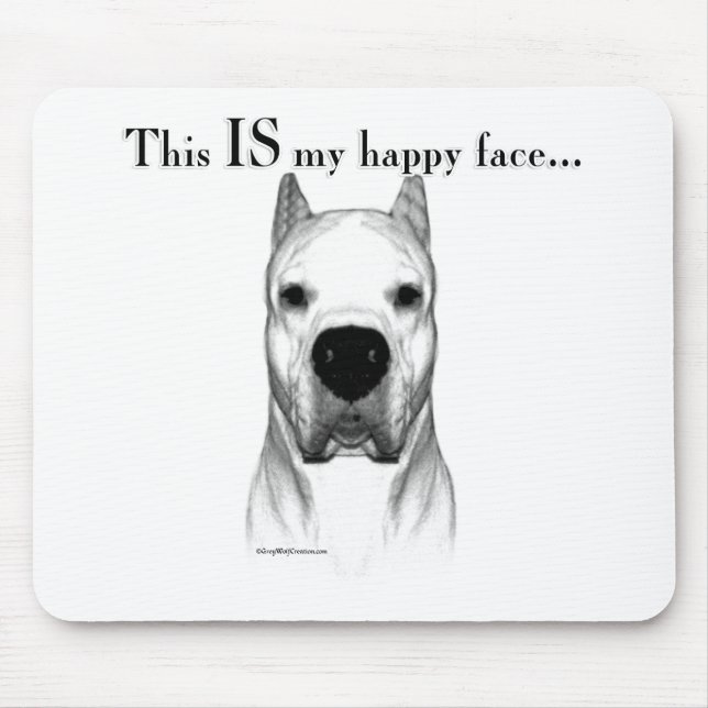 Mousepad Dogo Argentino Happy Face (Frente)