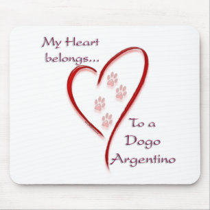 Mousepad Dogo Argentino Heart Pertence