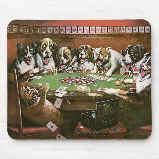 Mousepad Dogs Playing Poker Sympathy - Cassius Coolidge (Frente)