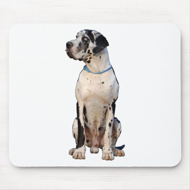 Mousepad Dogue Alemão preto e branco (Frente)