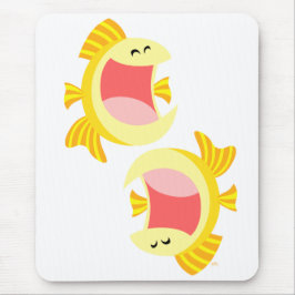 Mousepad Dois Bocas de Peixe de Cartoon