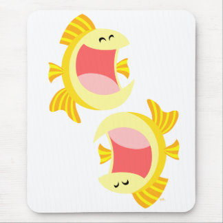 Mousepad Dois Bocas de Peixe de Cartoon